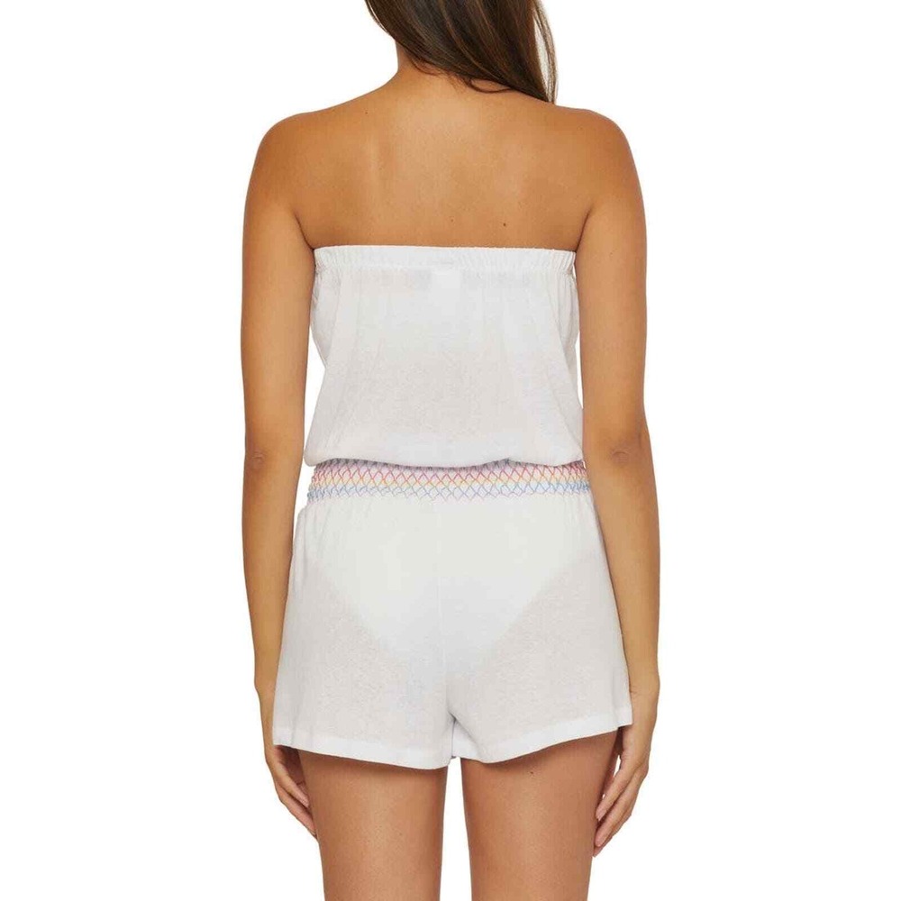 Soluna Swim Strapless White Romper Cover Up Size Large - Picture 2 of 6